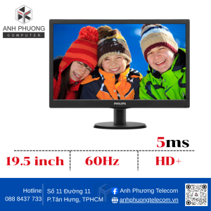 Màn Hình Philips 19.5 Inch 203V5LHSB2 (1600 X 900/60Hz/6 Ms)