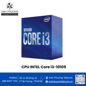 CPU INTEL Core i3-10105 (4C/8T, 3.7GHz - 4.4GHz, 6MB)