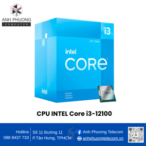 CPU INTEL Core i3-12100 (4C/8T, 3.30 GHz - 4.30 GHz, 12MB) - 1700