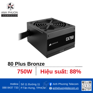 Nguồn máy tính CORSAIR CX750 - 750W - 80 Plus Bronze