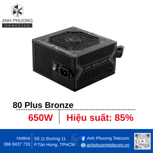 Nguồn máy tính MSI MAG A650BN - 650W - 80 Plus Bronze