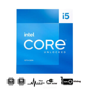CPU Intel Core i5-13400F RaptorLake (2.50 GHz up to 4.60 GHz/10 Nhân 16 Luồng/20MB/LGA1700)