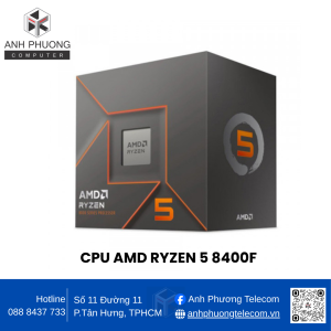 CPU AMD RYZEN 5 8400F (6 Core/12 Threads - 4.2GHz Boost to 4.7GHz - 16MB Cache - AM5)
