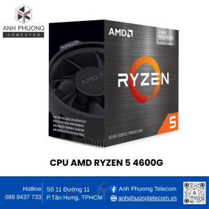 CPU AMD RYZEN 5 4600G (6 Core/12 Threads - 3.7 GHz Boost to 4.2 GHz - 8MB Cache - AM4)