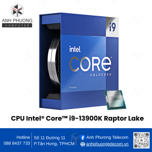 CPU Intel® Core™ i9-13900K Raptor Lake (3.0 GHz up to 5.80 GHz/24 Nhân 32 Luồng/36MB/LGA1700)