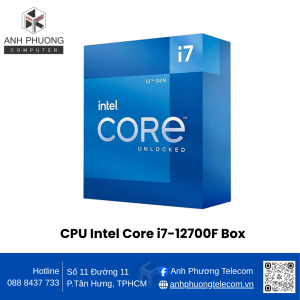 CPU Intel Core i7-12700F Box (Socket 1700/ Base 2.1 GHz/ Turbo 4.9GHz/ 12 Cores/ 20 Threads/ Cache 25MB)