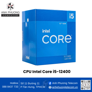 CPU Intel Core i5-12400 (Upto 4.4Ghz, 6 nhân 12 luồng, 18MB Cache, 65W) - Socket Intel LGA 1700)