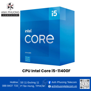 CPU Intel Core i5-11400F (2.6GHz turbo up to 4.4Ghz, 6 nhân 12 luồng, 12MB Cache, 65W) - Socket Intel LGA 1200