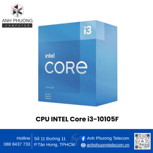 CPU INTEL Core i3-10105F (4C/8T, 3.70 GHz - 4.40 GHz, 6MB) - 1200