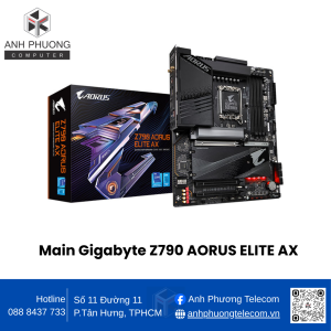 Mainboard Gigabyte Z790 AORUS ELITE AX (Intel Z790/ Socket 1700/ ATX/ 4 khe ram/ DDR5/ 2.5 Gigabit LAN)