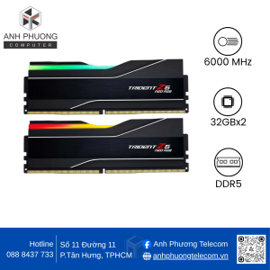 RAM desktop G.SKILL Trident Z5 Neo (2 x 32GB) DDR5 6000MHz (F5-6000J3238G32GX2-TZ5NR)