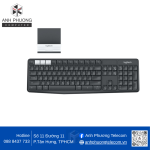 Bàn phím không dây Wireless, Bluetooth Logitech K375S (Đen)