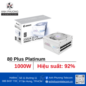 Nguồn máy tính GIGABYTE AORUS ELITE P1000W PCIe 5.0 ICE - 80 Plus Platinum - Full Modular (1000W)