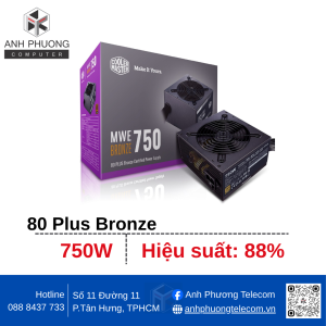 Nguồn máy tính Cooler Master MWE Bronze 750W V2 230V - 750W - 80 Plus Bronze