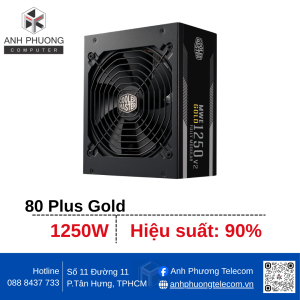 Nguồn máy tính Cooler Master MWE GOLD 1250 - V2 ATX 3.0 (MPE-C501-AFCAG-3EU) (80 Plus Gold/ Full-Modular/ ATX/ Đen)