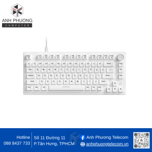 Bàn phím cơ Gaming DAREU EK75 Full white (extra keycaps)