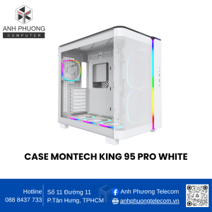 CASE MONTECH KING 95 PRO WHITE (ATX/ Mid Tower/ Màu Trắng/ 6 Fan ARGB)