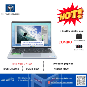 Laptop Dell Inspiron 5440 G14 - N4I7204W1 (Core 7 150U/ Onboard graphics/ 16GB/ 512GB/ Windows 11 +Office)