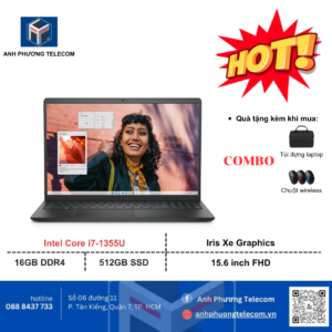 Laptop Dell Inspiron 3530 N5I7240W1 (i7-1355U/ Onboard graphics/ 16GB/ 512GB/ Windows 11 + Office)