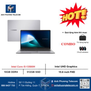 Laptop Asus ExpertBook P1503CVA-i5SE16-50W (i5 13500H/ 16GB/ 512GB SSD/ 15.6 inch FHD/ Win11/ Grey)