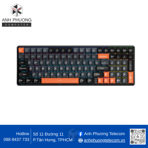 Bàn phím cơ Aula S100 đen+xám+cam Brown Switch